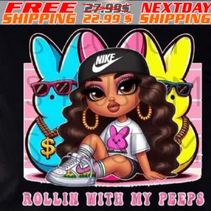 Chibi Girl With Rabbit Rollin With My Peep Shirt
