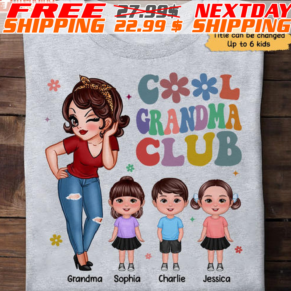 Custom Grandkids Name Cool Grandma Club Mother Day Shirt