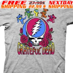 Grateful Dead Steal Your Face Skull Dancing Bear Shirt