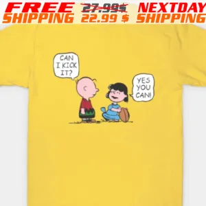 Charlie Brown And Lucy Van Pelt Can I Kick It Yes You Can Shirt
