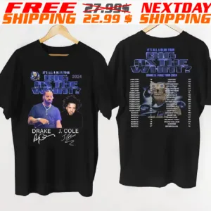 Drake J Cole Signatures It's All Blur Tour Big As The What Tour 2024 Shirt