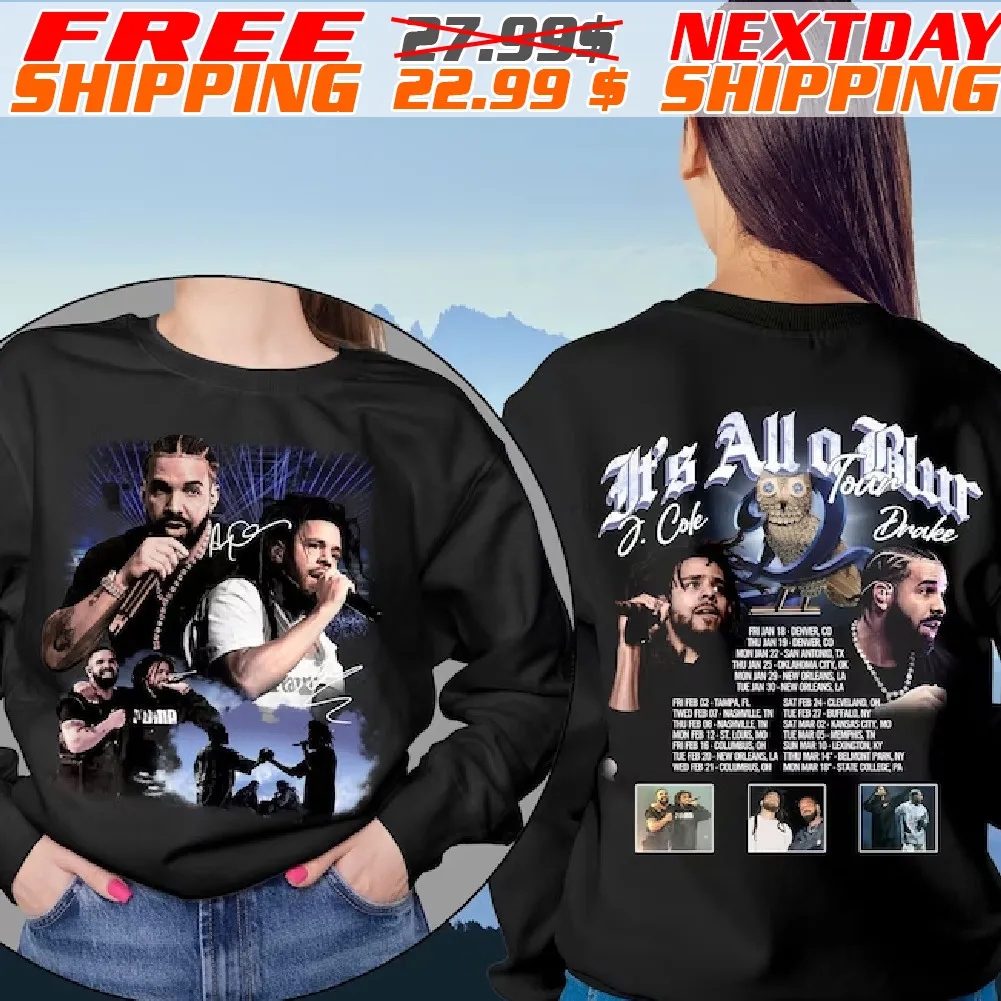 Drake J. Cole It's All a Blur Tour 2024 Rap Vintage Shirt