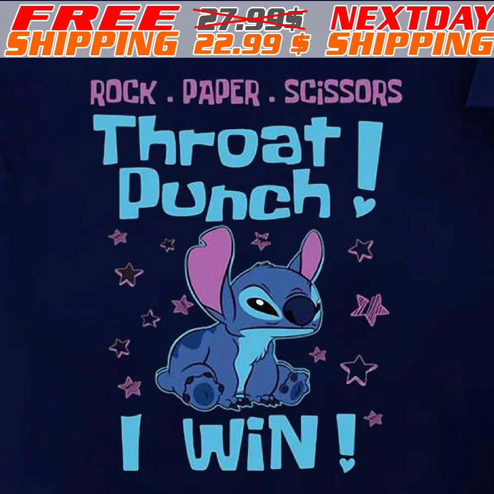 Stitch Rock Dader Scissors Throat Punch I Win Shirt