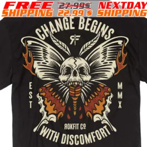 Butterfly Skull Change Begins Aokfit Co With Discomfort Shirt