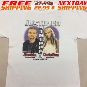 Vtg Christina Aguilera Justin Timberlake Justified Stripped Tour Shirt 2003 Shirt