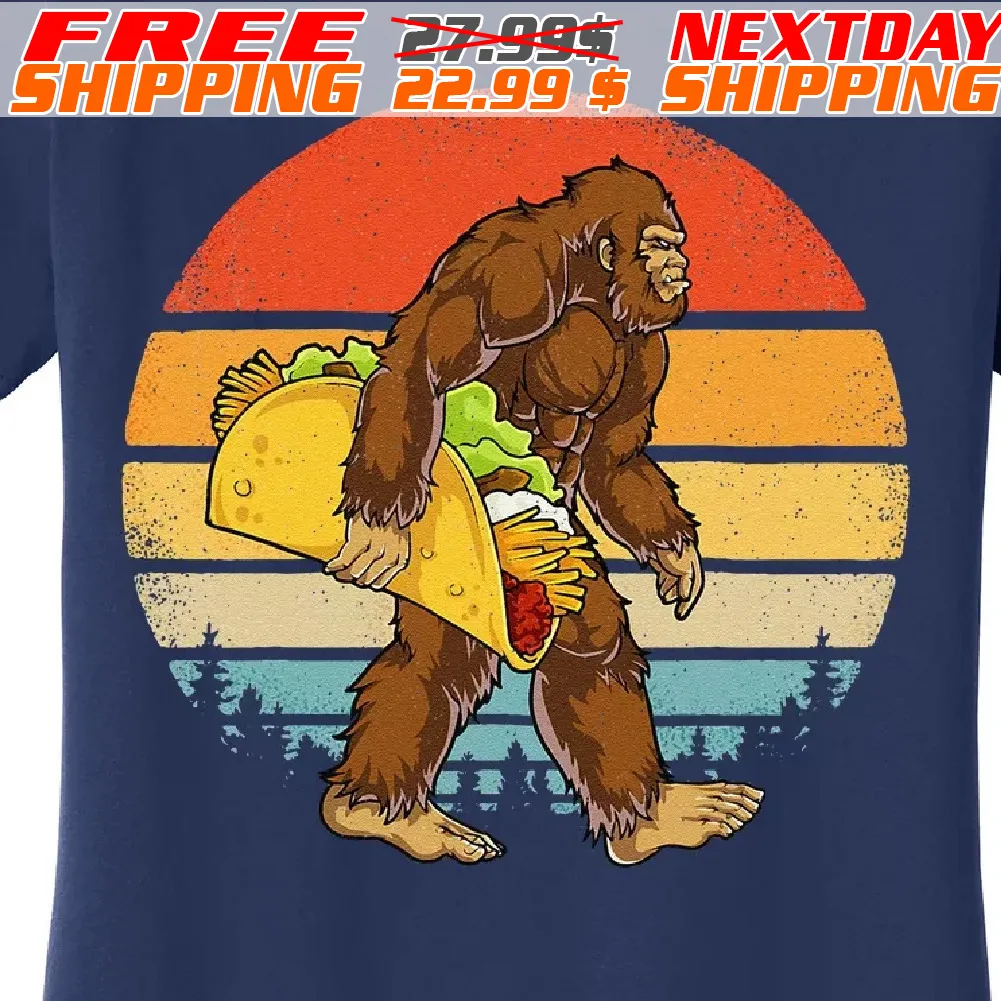 Bigfoot Carrying Taco Funny Cinco De Mayo Sasquatch Shirt