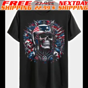 American Flag Patriotic Skulls Shirt