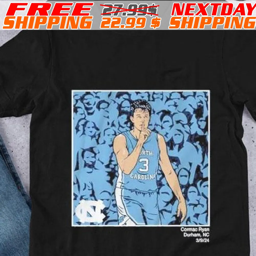Unc Basketball Cormac Ryan 13 Shhh Durham Nc Fc Shirt