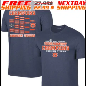 Auburn Tigers Original Retro Brand 2024 SEC Men's Basketball Conference Tournament Shirt