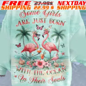 Flamingo Some Girls Are Just Born Welte The Octan In Their Souls Shirt