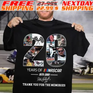 Dale Earnhardt 26 Years Of Nascar 1975 2001 Thank You For Memories Signature Shirt