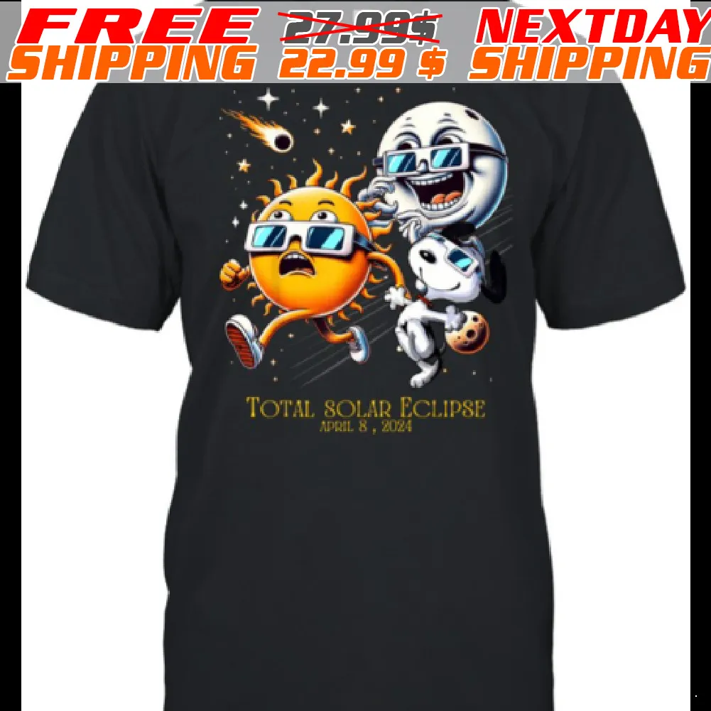 Snoopy Sun And Moon Total Solar Eclipse 2024 Shirt
