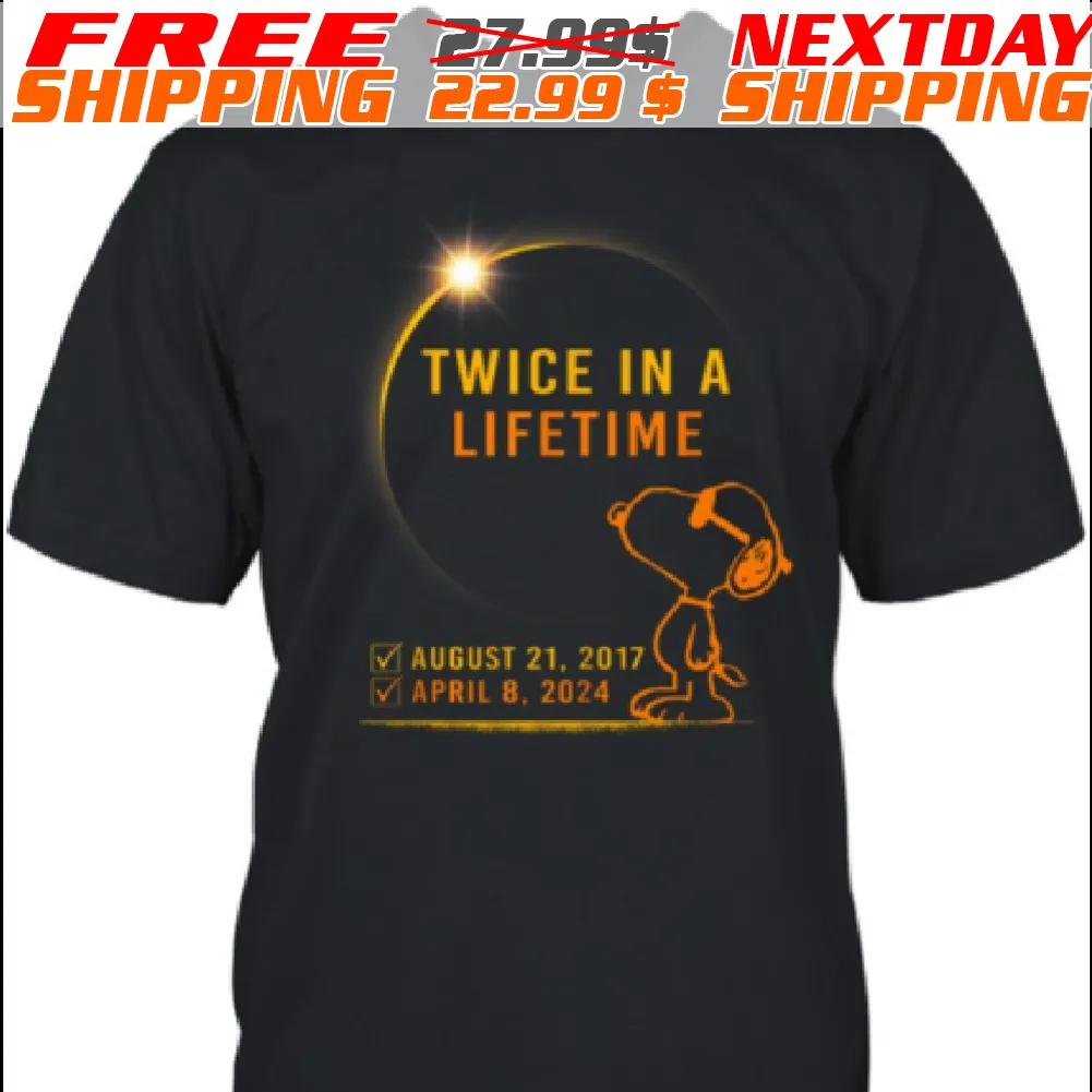 Snoopy Twice In A Lifetime 2024 Solar Eclipse Shirt