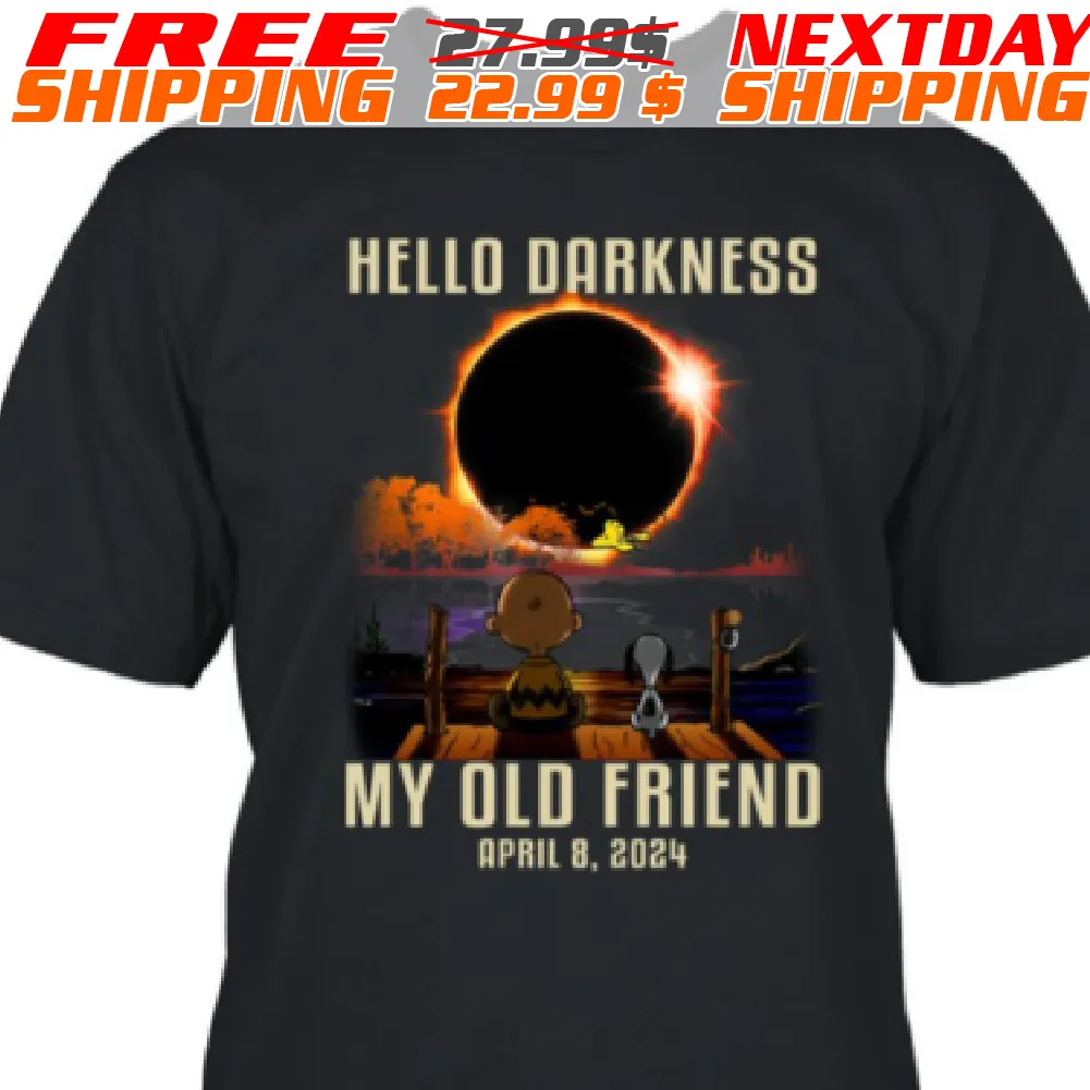 Charlie Brown And Snoopy Hello Darkness My Old Friend August 21, 2017 Shirt