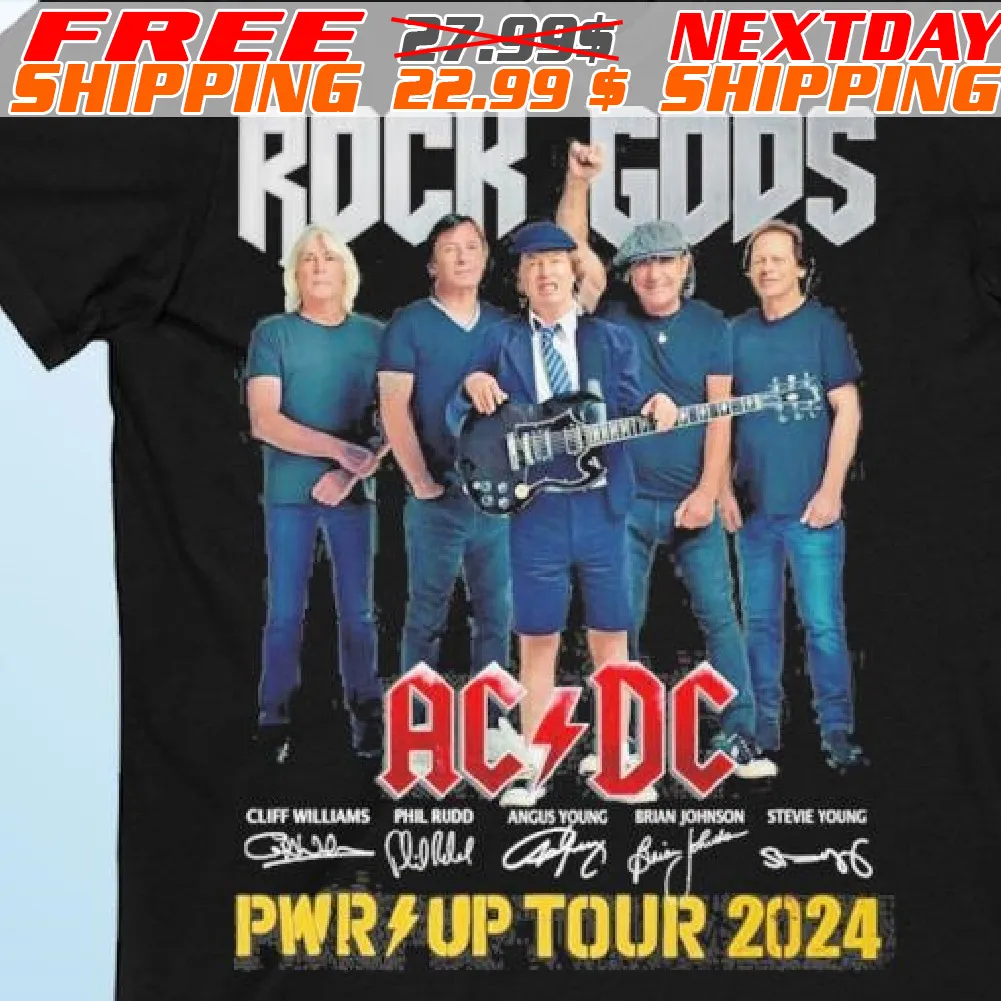 Rock Gods AC DC Pwr Up Tour 2024 Signatures Shirt