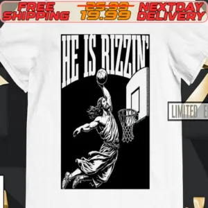 He Is Rizzin Funny Jesus Basketball Meme Shirt