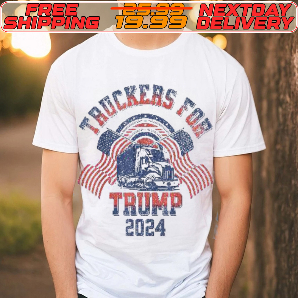 Truckers For Trump American Flag 2024 Vintage Shirt Truckers For Trump American Flag 2024 Vintage Shirt