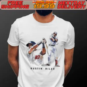 Austin Riley Player Atlanta Braves Baseball Pose Sketch Shirt