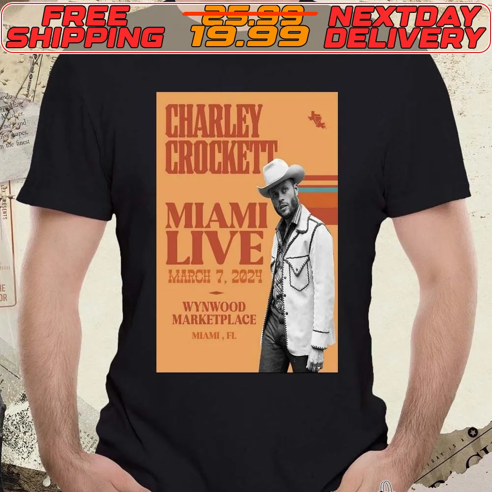 Charley Crocket Mar 7 2024 Wynwood Marketplace Poster Shirt