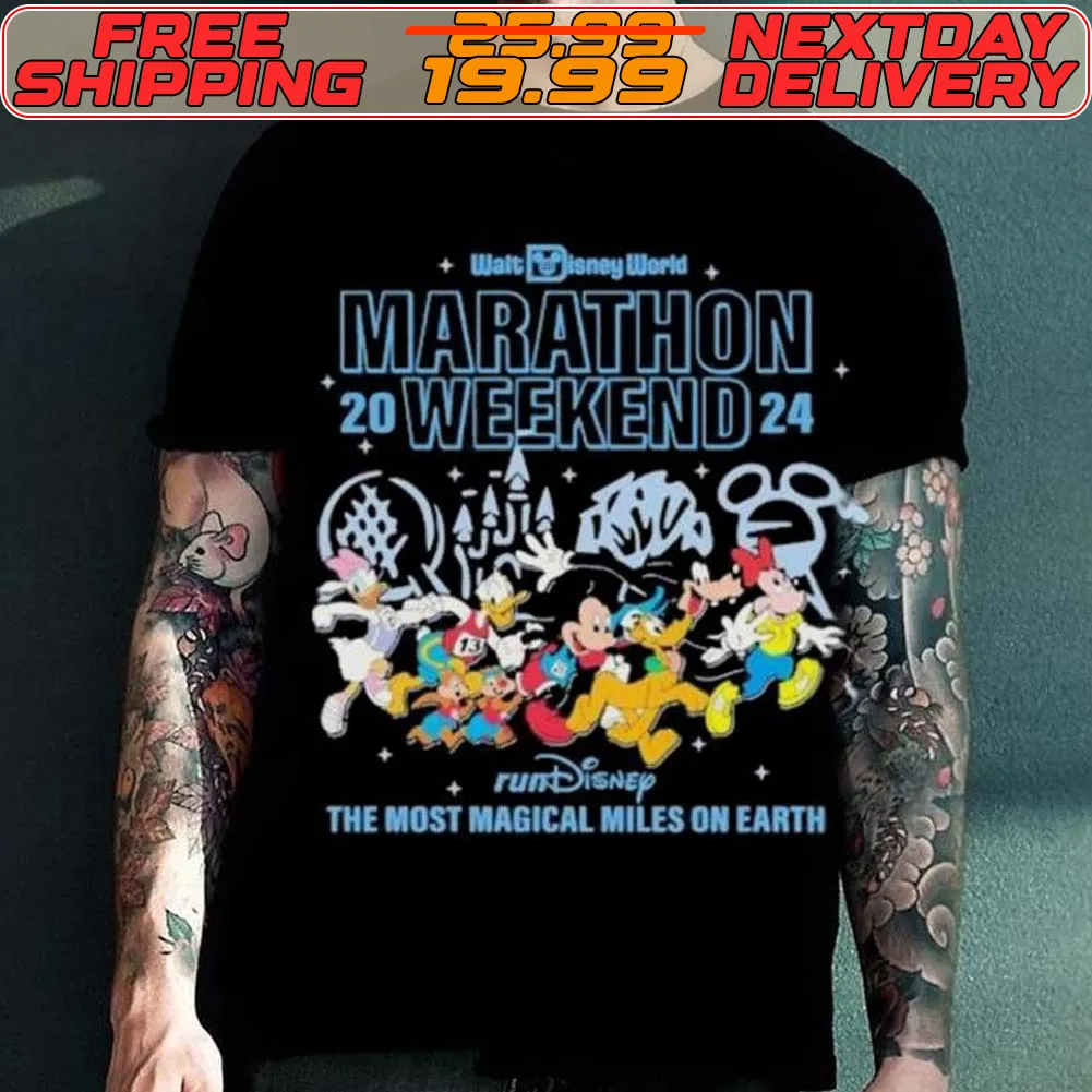 Mickey Mouse Running Walt Disney World Marathon 2024 Shirt