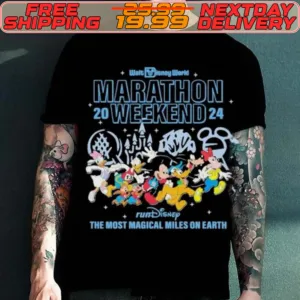 Mickey Mouse Running Walt Disney World Marathon 2024 Shirt