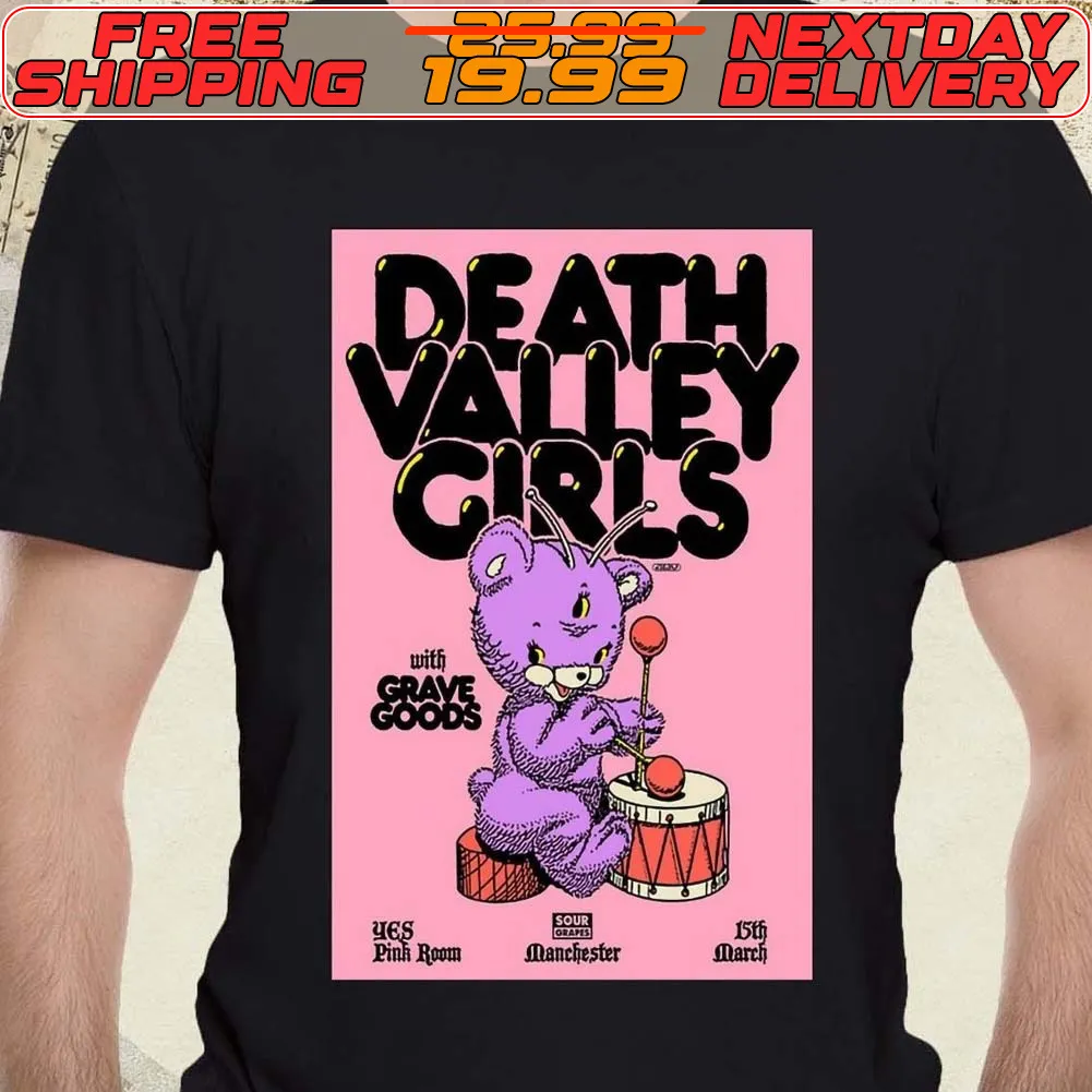 Death Valley Girls Mar 15 2024 Yes Pink Room Manchester England Poster Shirt