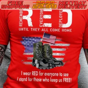 I Wear Red For Everyone To See Veteran American Flag Shirt