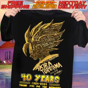 Akira Toriyama 40 Years 1984 2024 Thank You For The Memories Signature Shirt