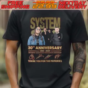 System Of A Down 30th Anniversary 30th Anniversary 1994 2024 Thank You For The Memories Signatures Shirt