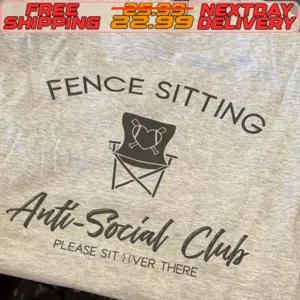 Fence Sitting Anti Social Club Please Sit Over There Baseball Or Softball Shirt