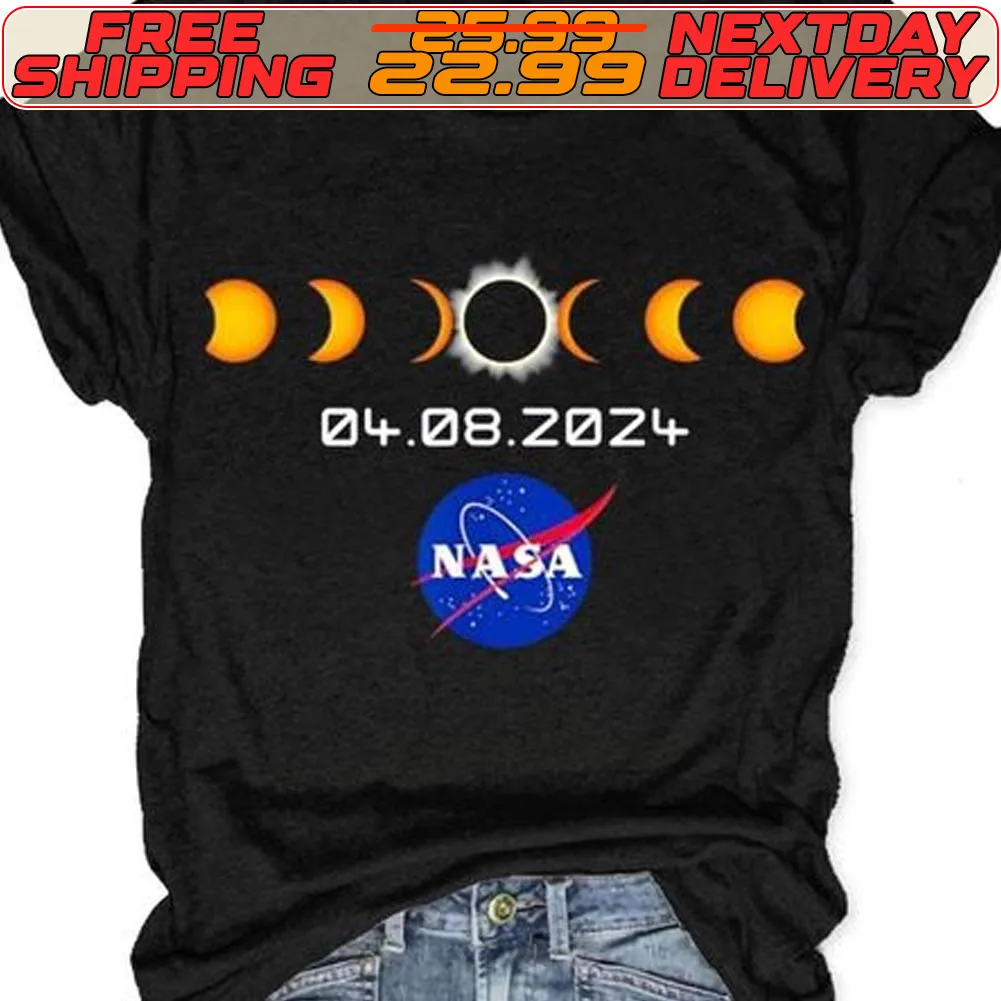Nasa 2024 Total Solar Eclipse Moon Phase Shirt