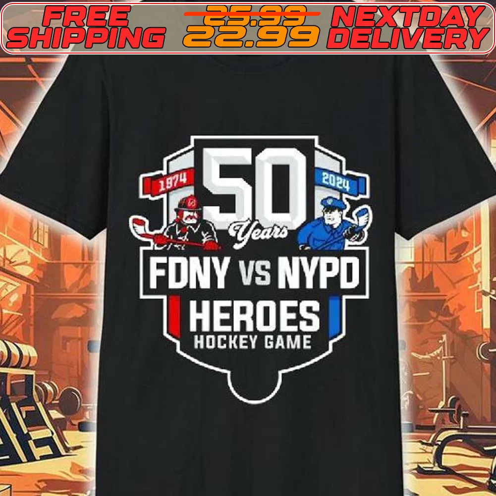 FDNY vs NYPD 50th 1974 2024 Heroes Hockey Game II Shirt