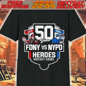 FDNY vs NYPD 50th 1974 2024 Heroes Hockey Game II Shirt