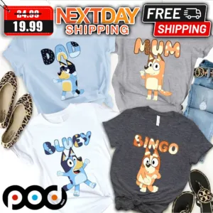 Custom Bluey Bingo Dad Mom Family Shirt