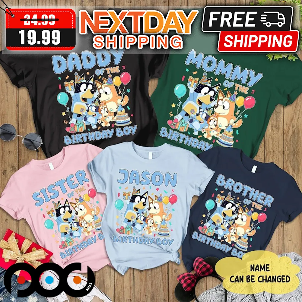 Personalized Bluey Birthday Boy Family Shirt