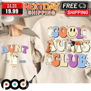 Bluey Chilli Heeler Cool Aunt Club Mother's Day Shirt