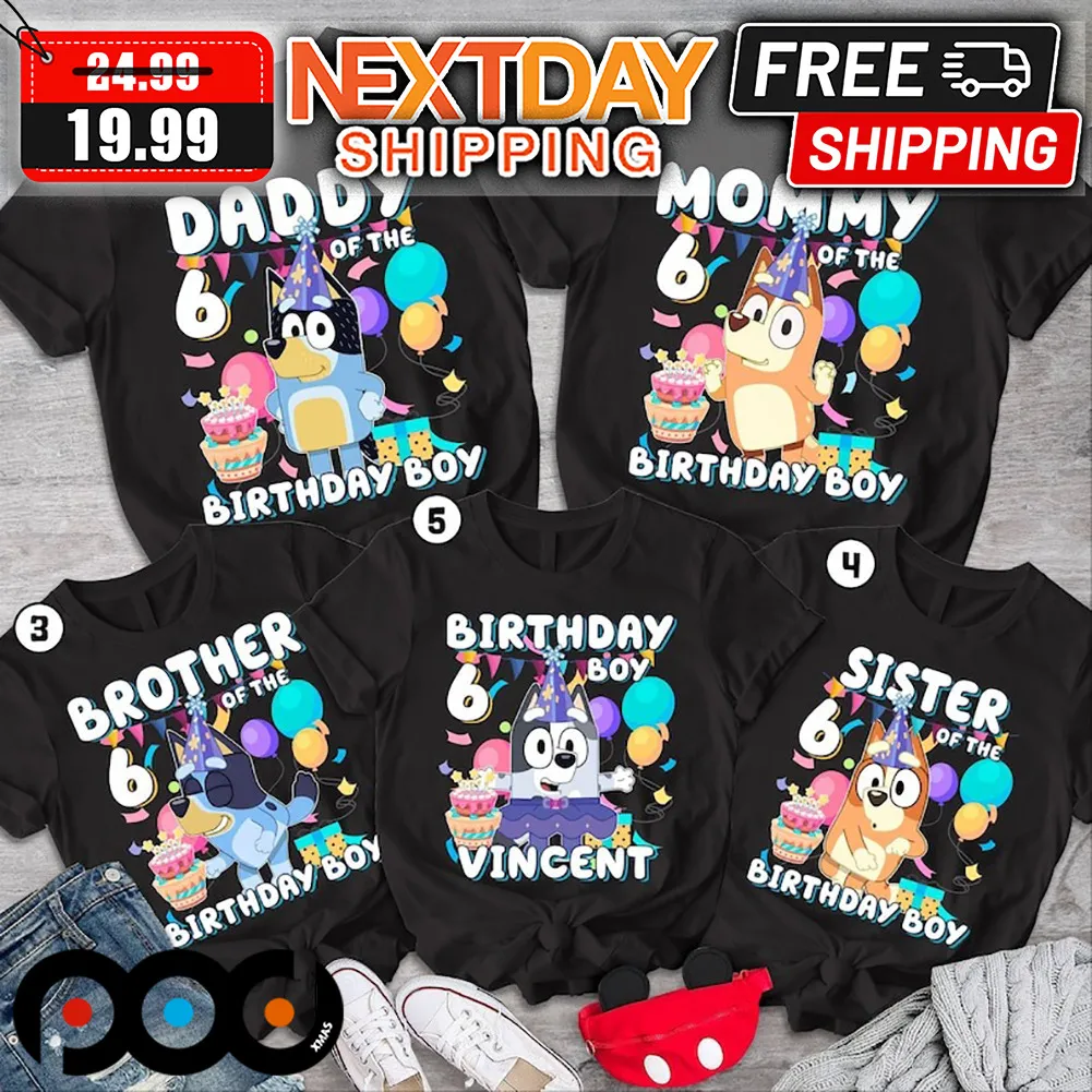 Personalized Bluey Family Birthday Shirt