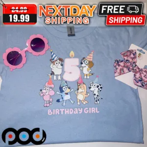 Custom Age Bluey Birthday Day Girl Shirt