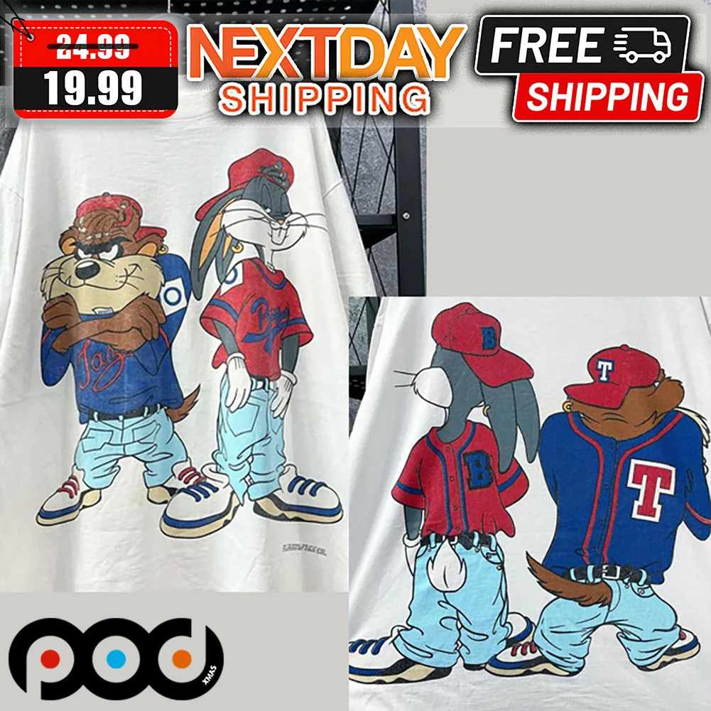 Looney Tunes Tasmanian Devil and Bugs Bunny Vintage Shirt