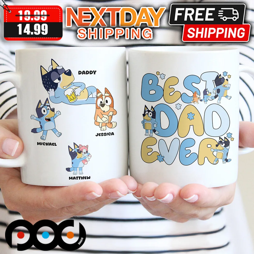Personalized Bluey Best Dad Ever Fathers Day Mug