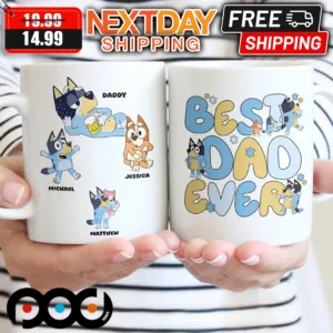 Personalized Bluey Best Dad Ever Fathers Day Mug