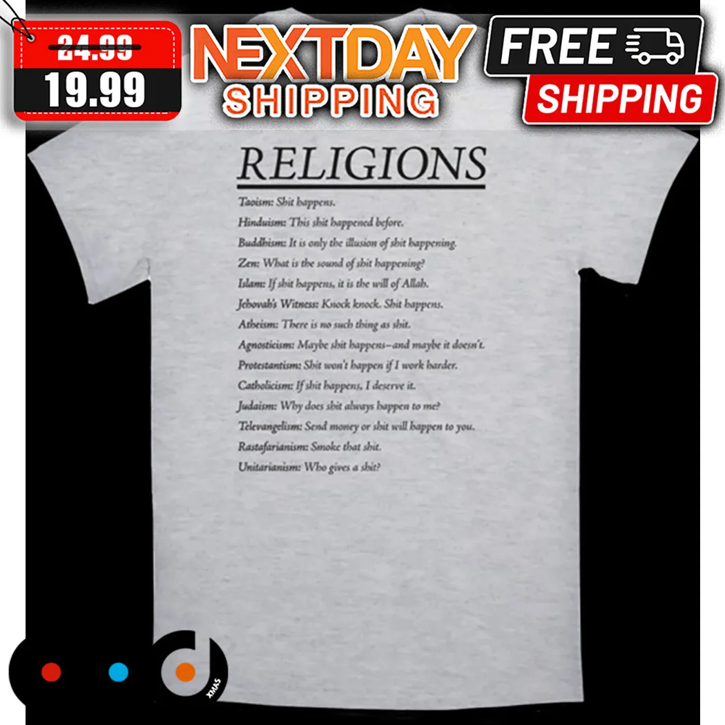 Religions Taoism Hinduism Buddhism Zen Islam Jebovabs Witness Shirt