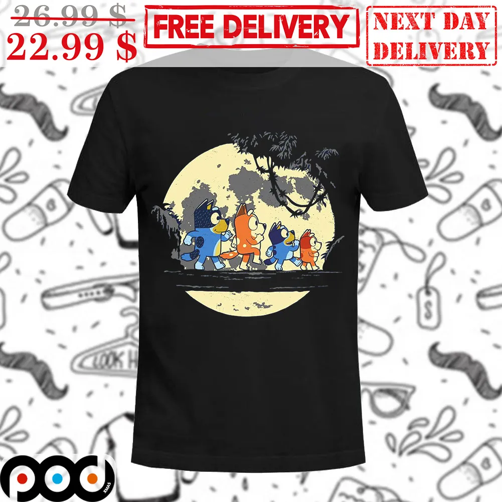 Bluey Family Walk Moon Shirt