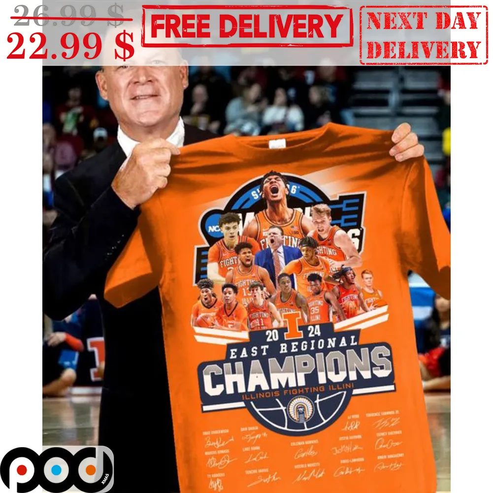 2024 East Regional Champions Illinois Fighting Illini Signature Shirt