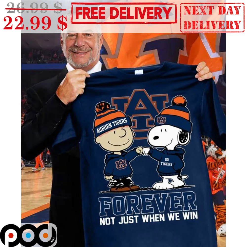 Charlie Brown Snoopy Auburn Tigers Forever Not Just When We Win Shirt