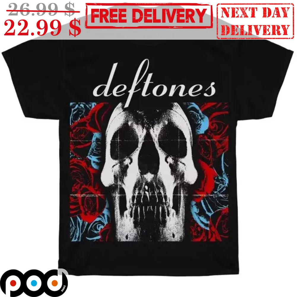 Skull Needles And Pins Deftones Roses Retro Shirt