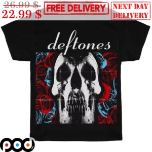 Skull Needles And Pins Deftones Roses Retro Shirt