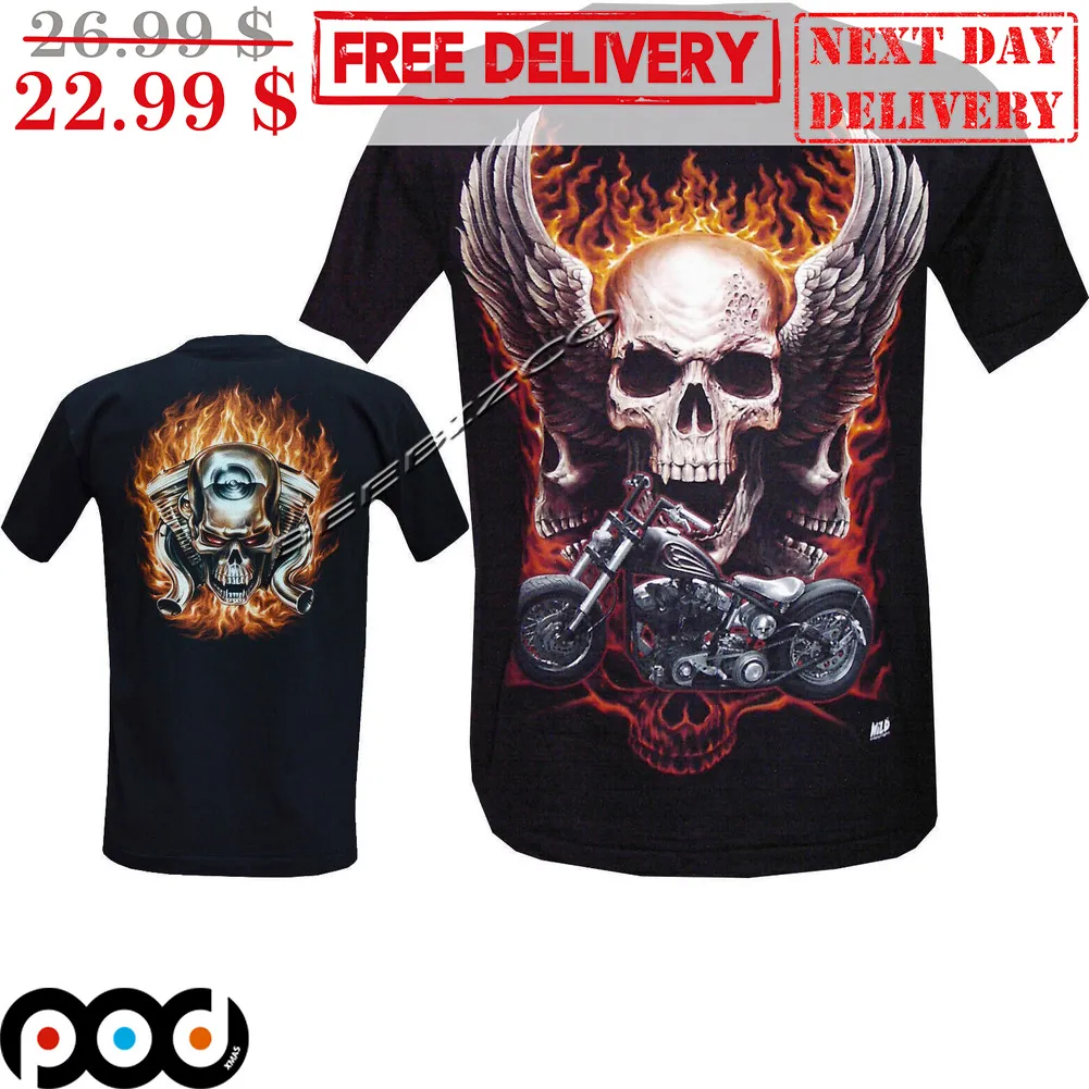 Ghost Rider Wings Fire Motorcycle Vintage Shirt