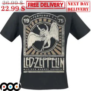 Led Zeppelin Febuary 1975 Madison Square Garden Retro Shirt