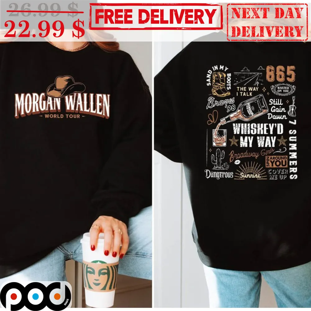 Morgan Wallen World Tour Whiskey'd My Way Vintage Shirt